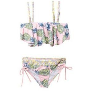 Limeapple Mila Printed Light Pink Ruffle Bikini